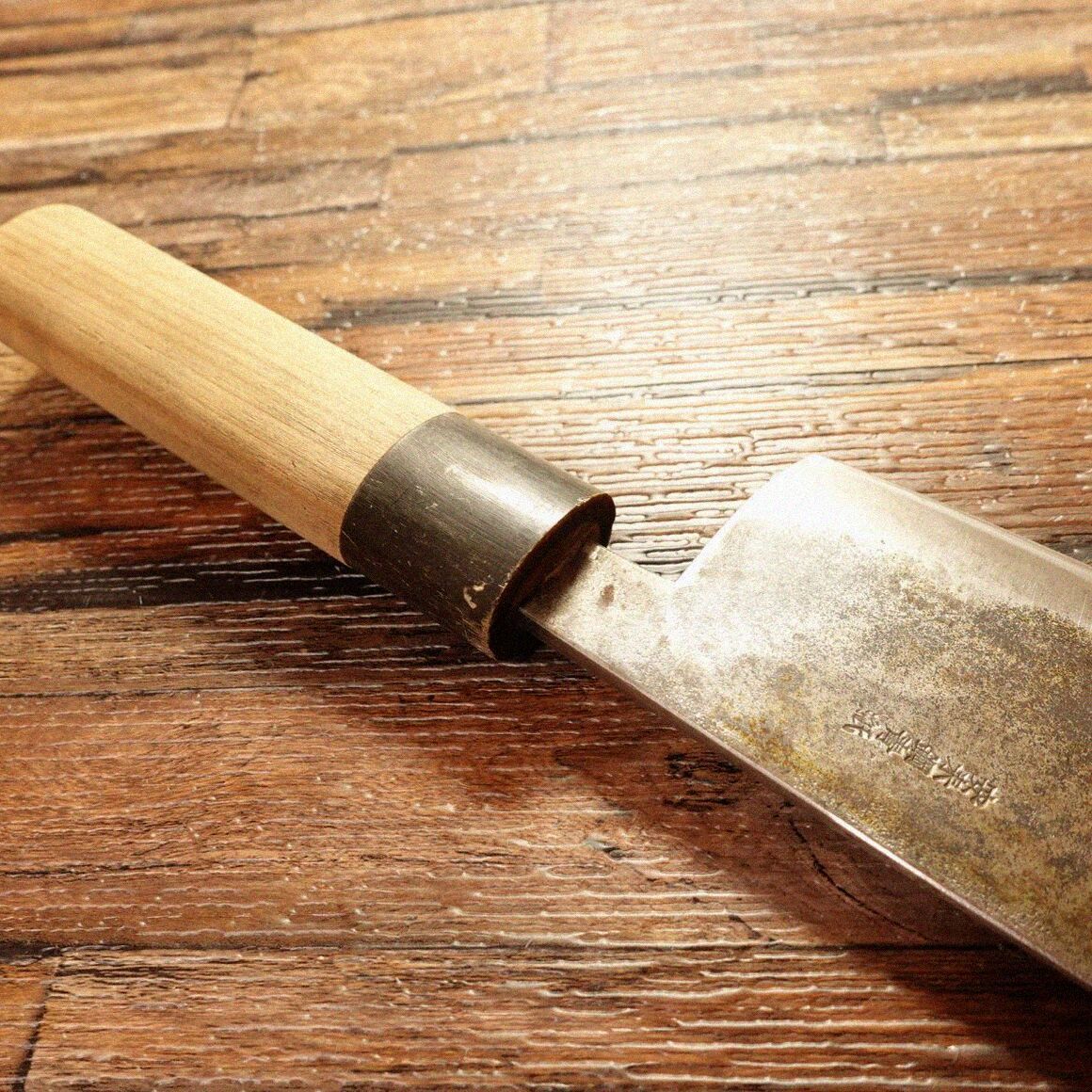 木屋 包丁 安来鋼青紙 薄刃 菜切り包丁 両刃 和包丁 青紙 イヅツキ木屋 菜