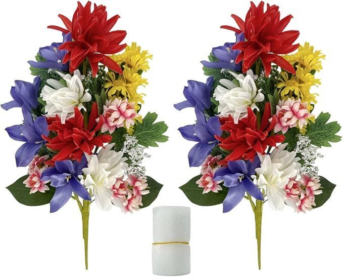 B 127z 仏花アレンジ一対　お墓花　お供え花　造花 仏花 造花 1対 おしゃれ アレンジメント お供え お彼岸 一対