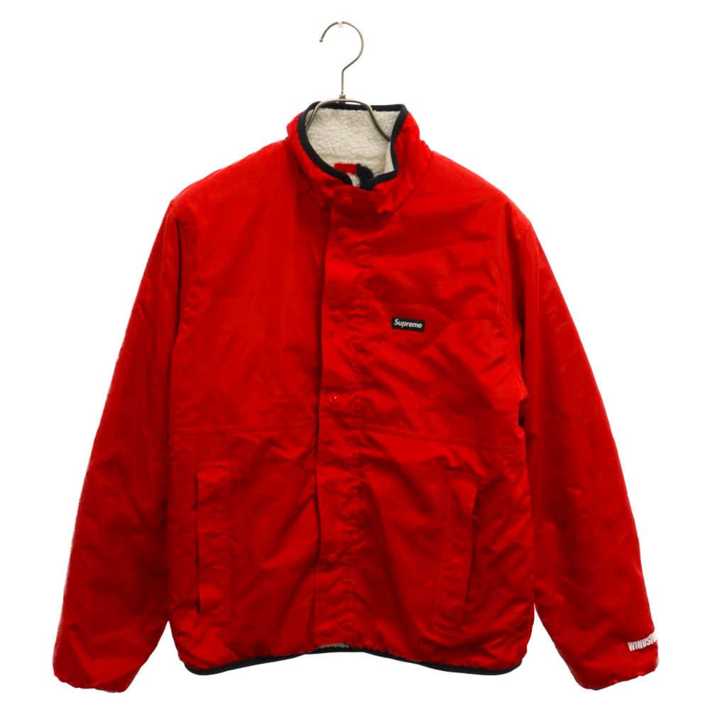 SUPREME (シュプリーム) 18AW Reversible Logo Fleece Jacket リバーシブル 総柄ロゴ フリースジャケット  レッド