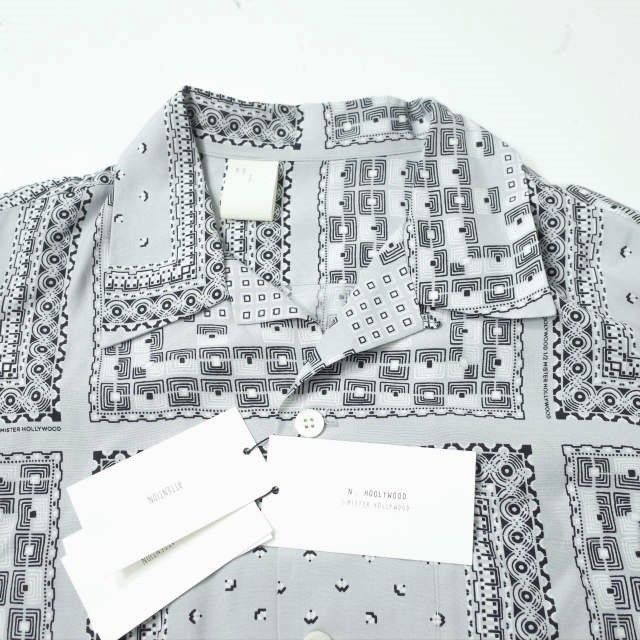N.HOOLYWOOD エヌハリウッド ミスターハリウッド 22AW 日本製 OPEN COLLAR LONG SLEEVE SHIRT バンダナ柄オープンカラーハワイアンシャツ 1223-SH02-003pieces 42 ライトグレー 長袖 アロハ 開襟 22SS トップス【中古】【N.HOOLYWOOD】 N.HOOLYWOOD エヌハリウッド ミスターハリウッド 22AW 日本製 OPEN