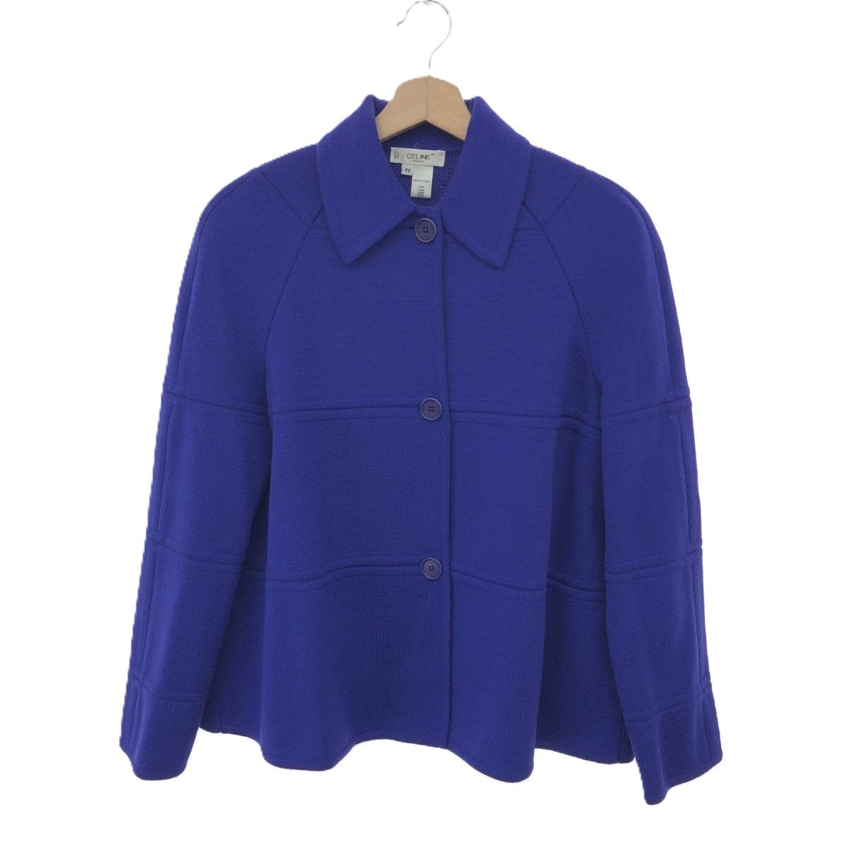 CELINE セリーヌ ニットジャケット サイズ:42 ヴィンテージ/イタリア製 ウール100％ ブルー レディース / 240001159944