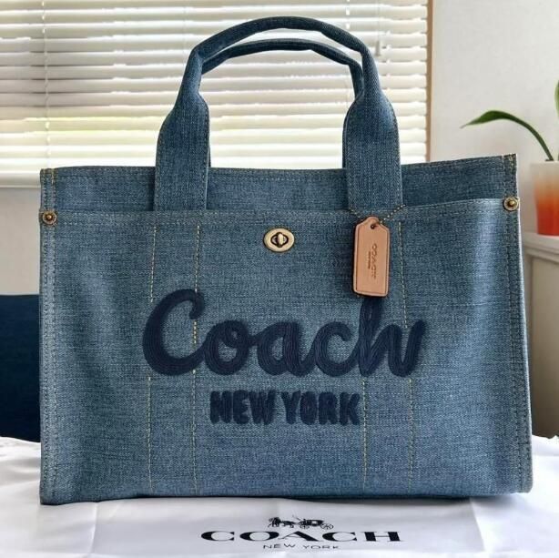 新品未使品⭐︎COACH カーゴトート デニム ラージ トートバッグ