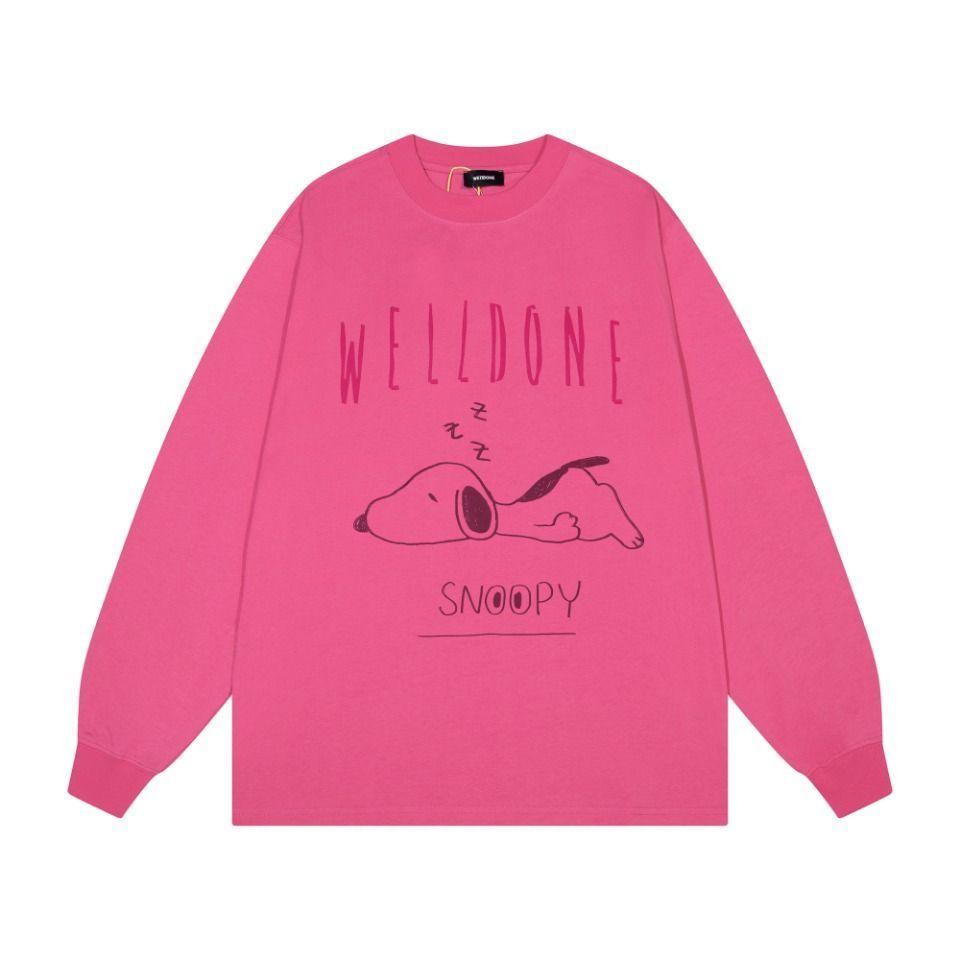 ON 828 メンズ ロングスリーブ Tシャツ プリント ブラック ホワイト ローズレッド S-L