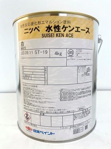 日本ペイント 水性ケンエース つや消し ホワイト （白） 4Kg