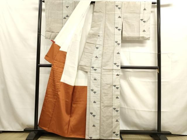 平和屋着物○花織 紬 間道 ますいわ屋扱い 正絹 逸品 AAAW9333zg