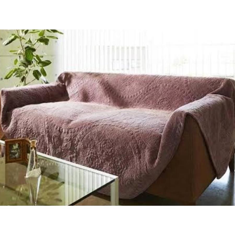 キルトマルチカバー リバーシブル 洗える 大一商事 プードラ 200x250cm パープル