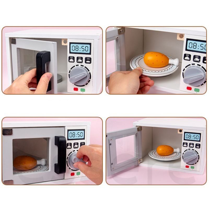 電子レンジおもちゃシミュレーションふりプレイキッズロールプレイ早期学習キッチンおもちゃアプライアンス色付き誕生日プレゼント