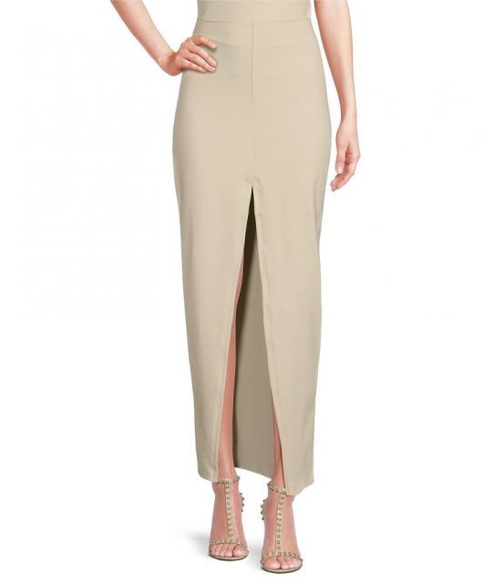 【送料無料】 スサナモナコ レディース スカート ボトムス Open Front Bodycon Pull-On Maxi Skirt Blanched Almond