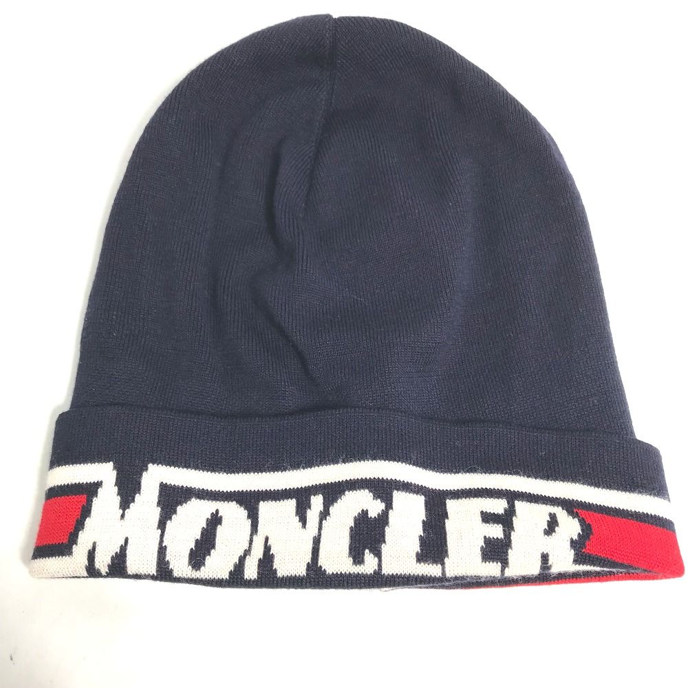 かおりンゴ】（未使用）MONCLER ネイビー ポンポン付きニット帽 かおり