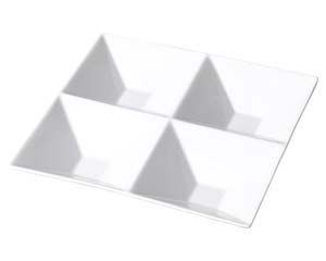 キ513-178 白磁四品深口プレート 大