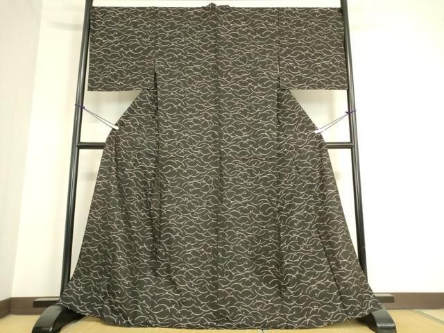 平和屋着物▽本場大島紬 単衣 梅雨芝文 正絹 逸品 未使用 DAAT9646az