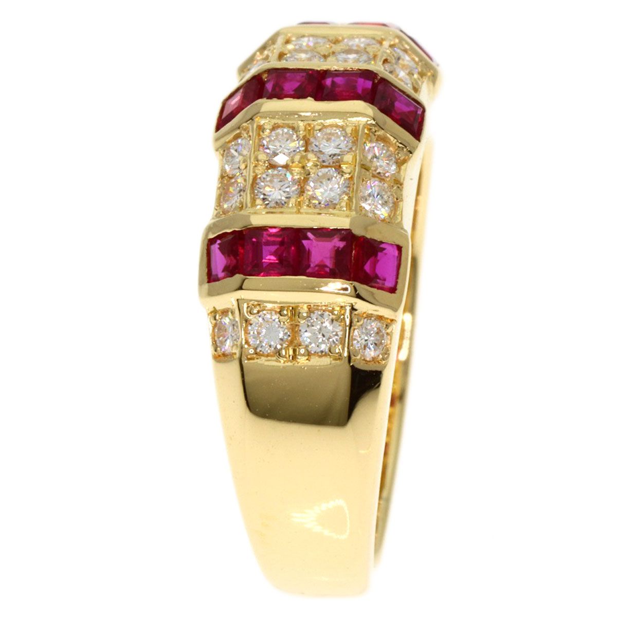 Queen クイーン ルビー ダイヤモンド リング・指輪 K18YG レディース  