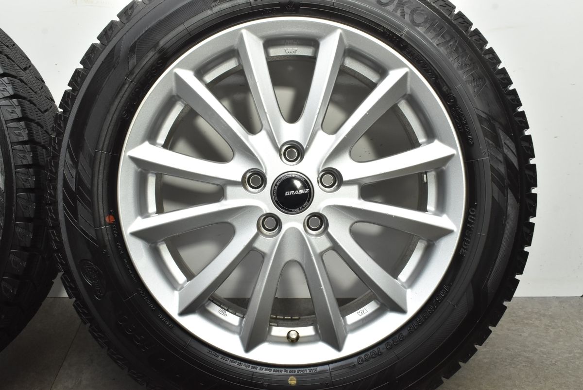 美化された バリ溝 QRASIZ 16in 6.5J 47 PCD100 ヨコハマ アイスガード iG60 195|65R16 ライズ ロッキー ハイブリッド車 スタッドレス