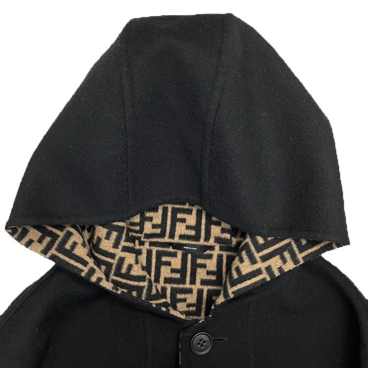 美品　FENDI ズッカ柄　リバーシブルコート FENDI フェンディ FFズッカ柄/黒 リバーシブルコート メンズ 50