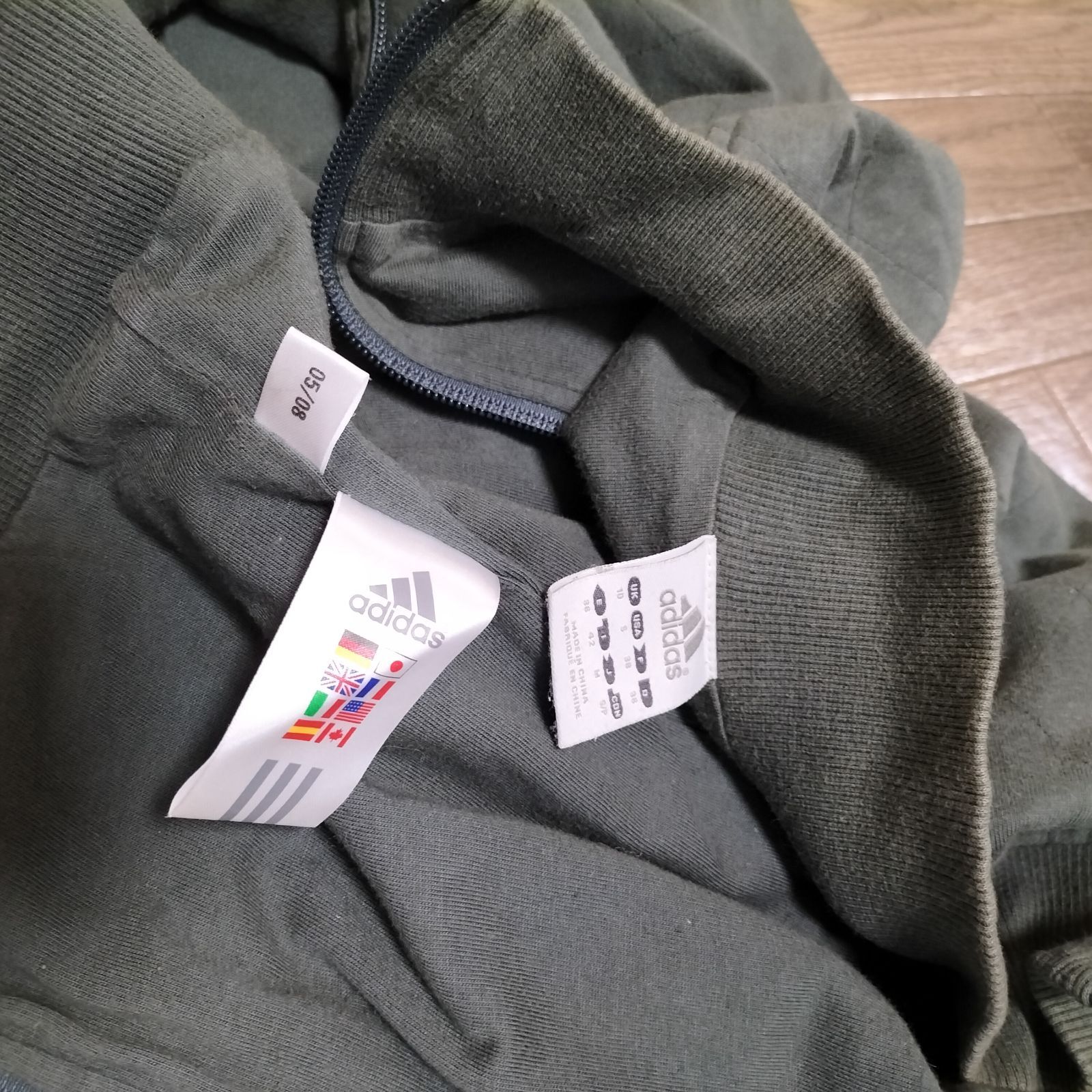 ☆00s OLD adidas 万国旗タグ 中綿入り キルティング コットン 