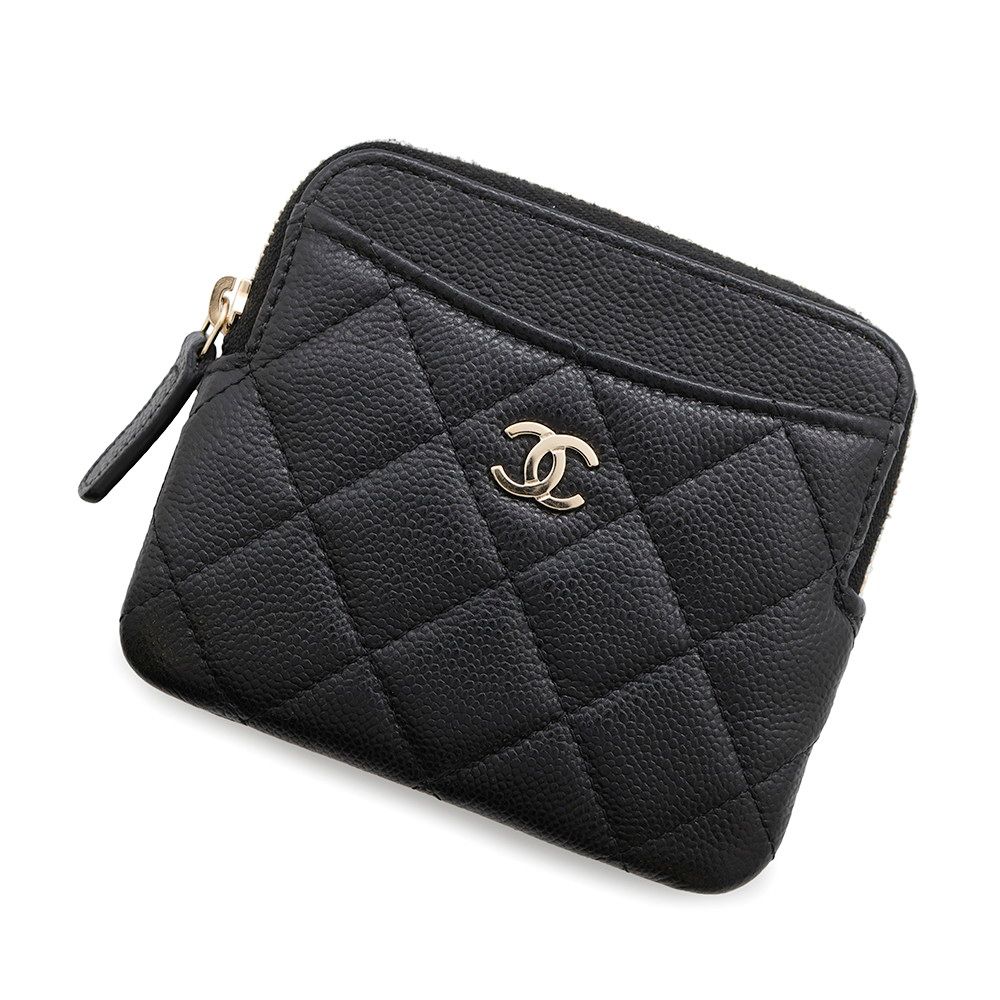 シャネル コインケース マトラッセ ココマーク キャビアスキン AP2061 CHANEL 財布 小銭入れ 黒