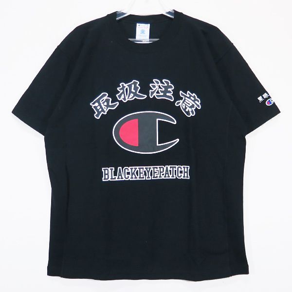 BlackEyePatch ブラックアイパッチ x Champion チャンピオン REVERSE WEAVE SHORT SLEEVE T-Shirt リバースウィーブ ショートスリーブ Tシャツ ブラック カットソー 半袖