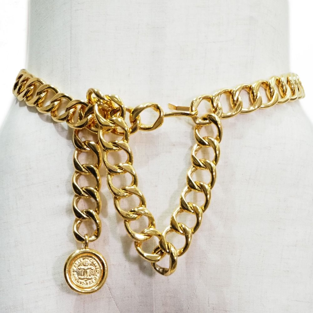 CHANEL】シャネル チェーンベルト ココマーク コイン 金属製