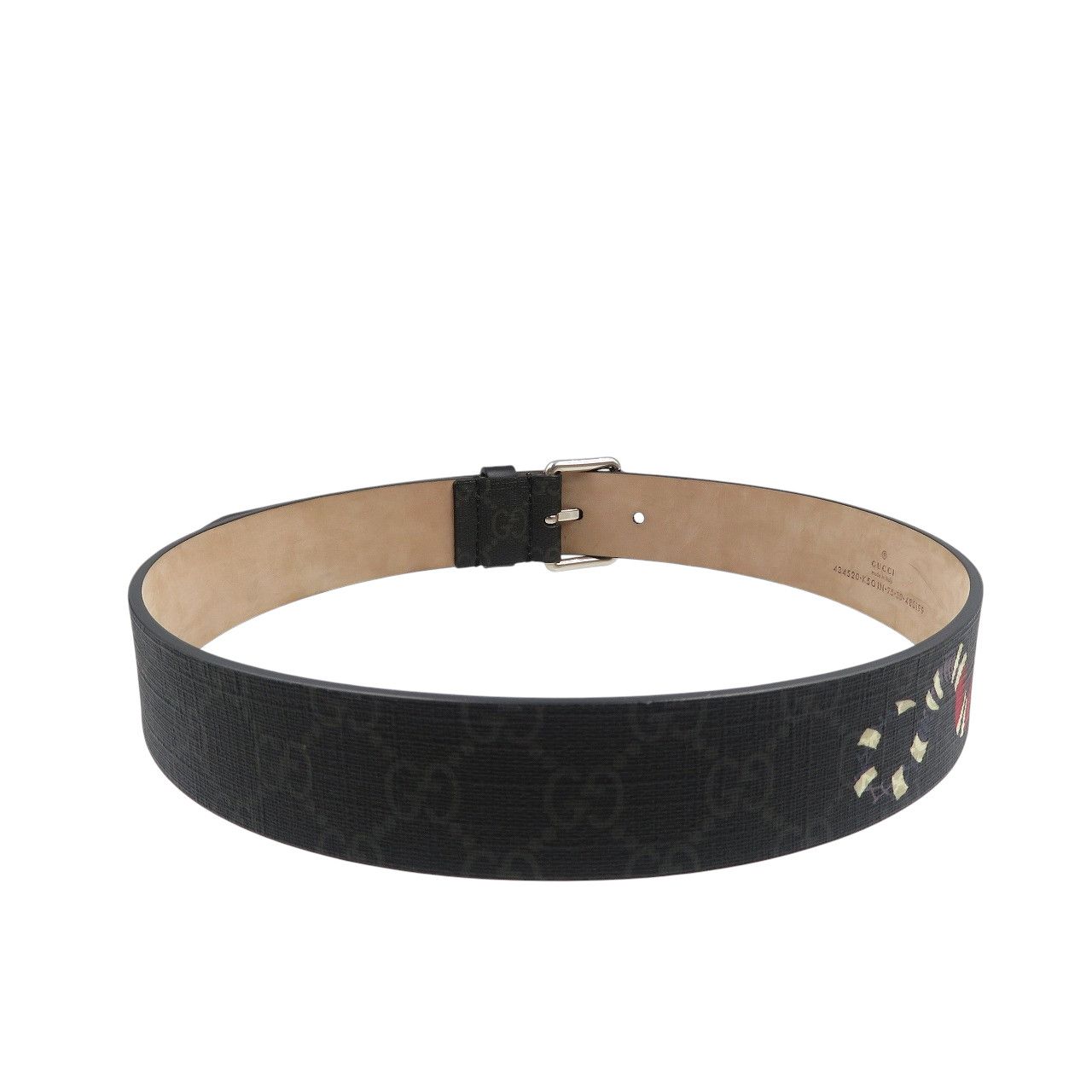 新品同様 グッチ 434520 スネーク GG柄 GGスプリーム 75/30