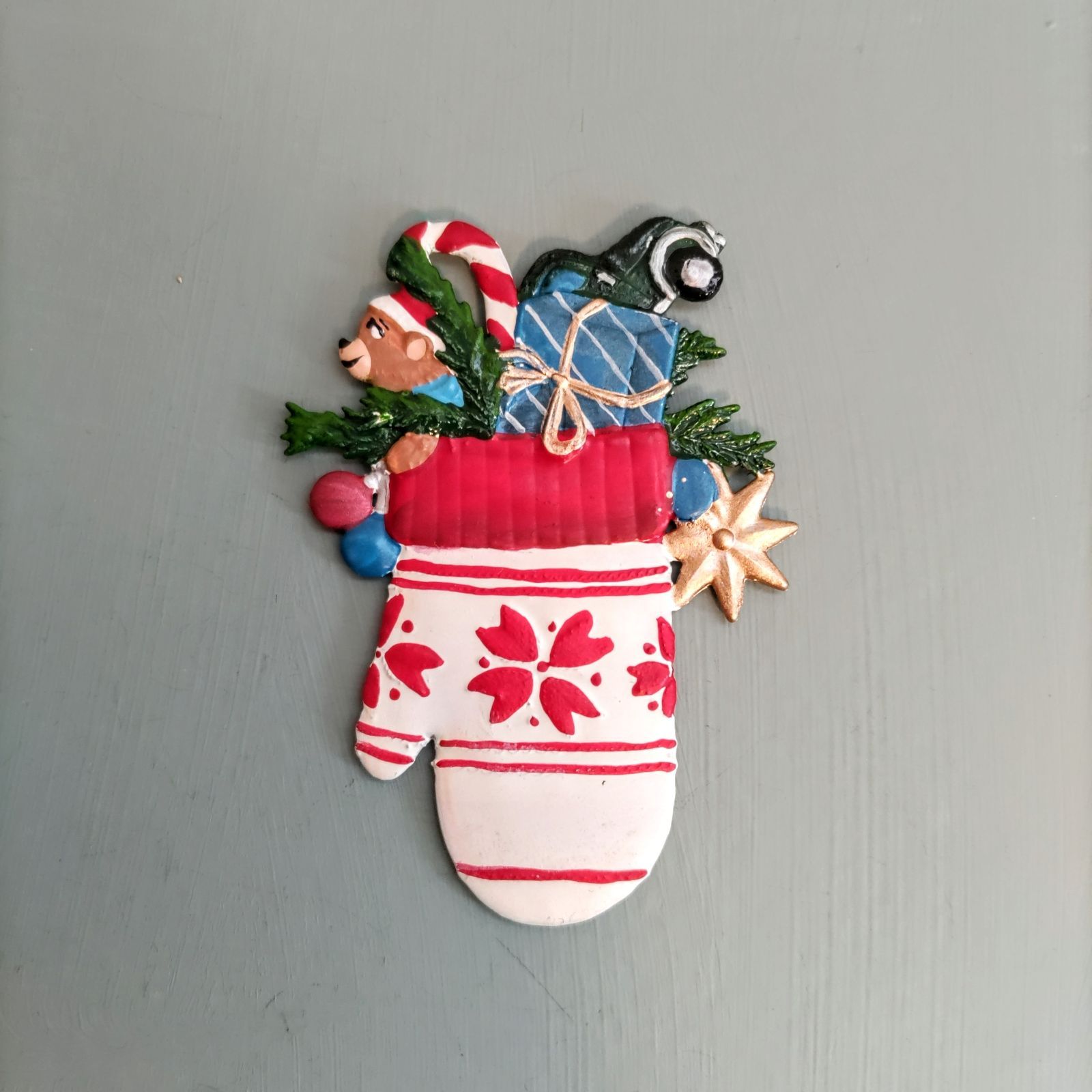 残り1点 クリスマスの手袋B 錫飾り オーナメント ドイツ工芸品 ドイツ