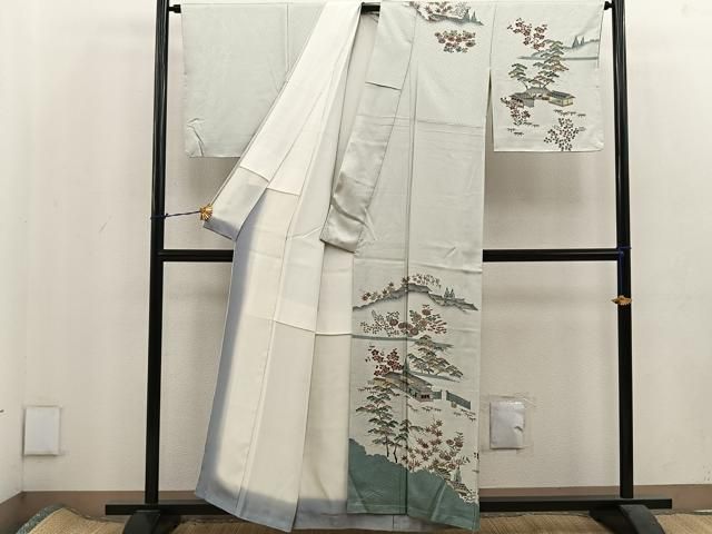 平和屋着物□訪問着 松竹梅 風景文 正絹 逸品 未使用 BAAU7205mz 平和屋