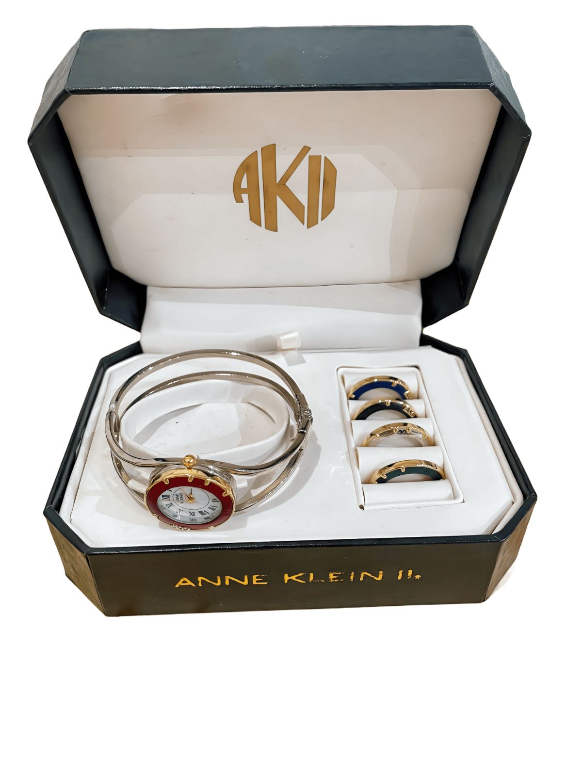 【破格かも！！！】【中古美品】 【ANNE KLEIN Ⅱ】アンクライン チェンジベゼル レディース クオーツ ベゼル5色