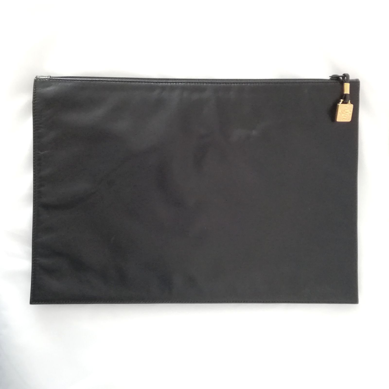 ロエベ アナグラム レザー クラッチバッグ 1円 □美品□ LOEWE ロエベ リピートアナグラム PVC×レザー