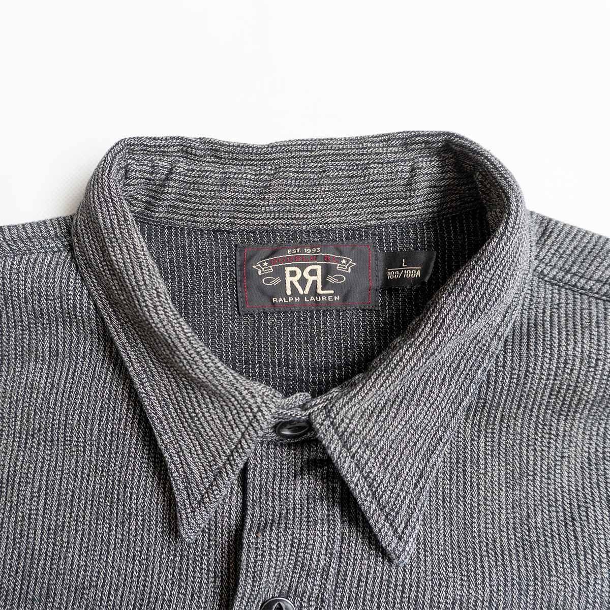 極美品】RRL 【PULLOVER STRIPE WORK SHIRTS】L プルオーバー