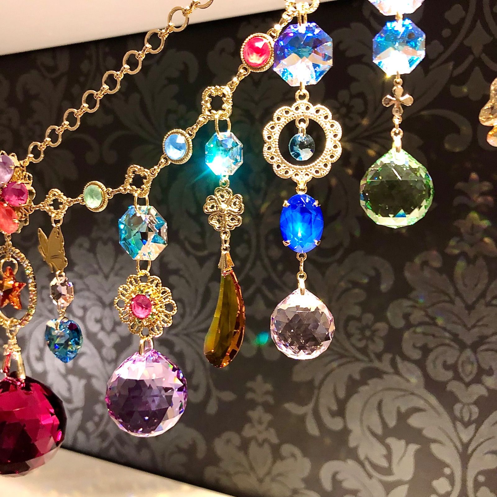 サンキャッチャー スワロフスキー ガーランド✩.*˚さーちん様 ご確認ページ M様ご予約品】Colorful Candy♡スワロフスキーガーランド サン