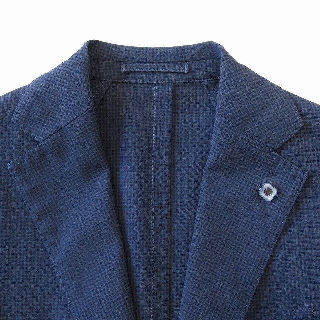 よし様 ラルディーニ LARDINI チェック サマーウール テーラード ジャケット