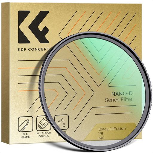 K-FConcept82mmブラックミスト1 8フィルターソフト効果1 8コントラスト調整用ソフト描写用フィルターブラックディフュージョン24層ナノコーティング薄枠設計撥水撥油 Nano-Dシリーズ
