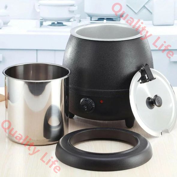 スープジャー スープ保温鍋 食品用スープ釜ウォーマー 10L 業務用電気式スープウォーマ キッチン用品スープジャー 110v 保温ジャー 温度調整 3D立体循環ロック熱 断水加熱 急速保温 温度調整30-80℃ WWW_KANDAIZUMI_COM