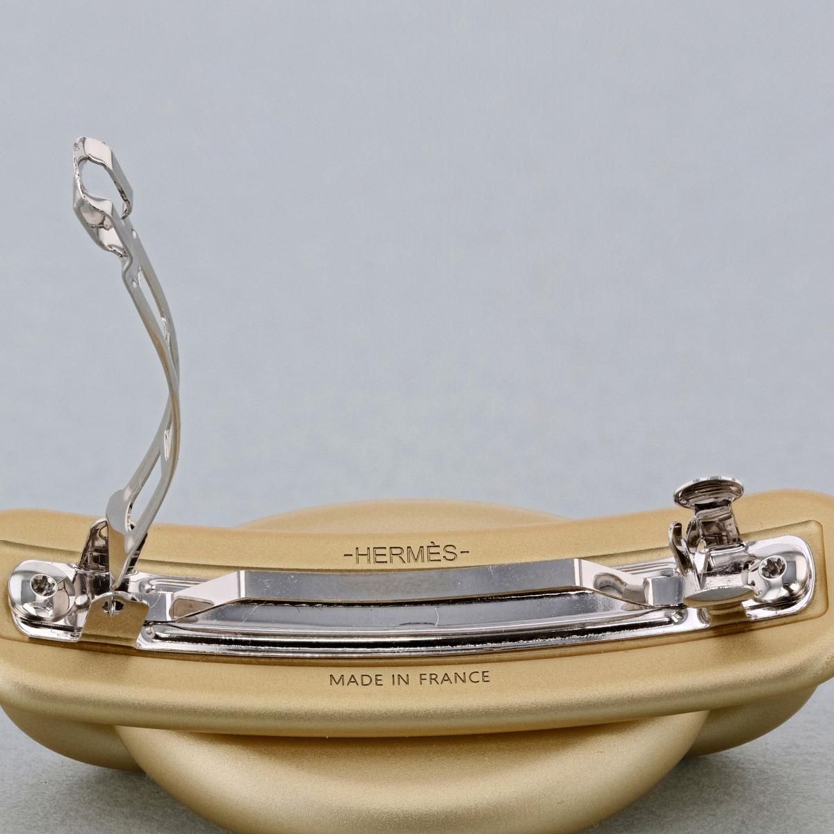 エルメス　シェーヌダンクルバレッタ 輝】HERMESエルメス バレッタ トリマイヨンPMシェーヌダンクル