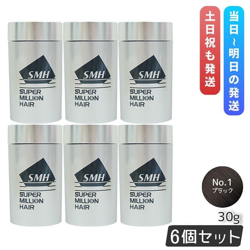 ルアン スーパーミリオンヘアー 30g No.1 ブラック 6個セット 髪 頭 薄毛隠し 分け目 つむじ ボリューム ふりかけ