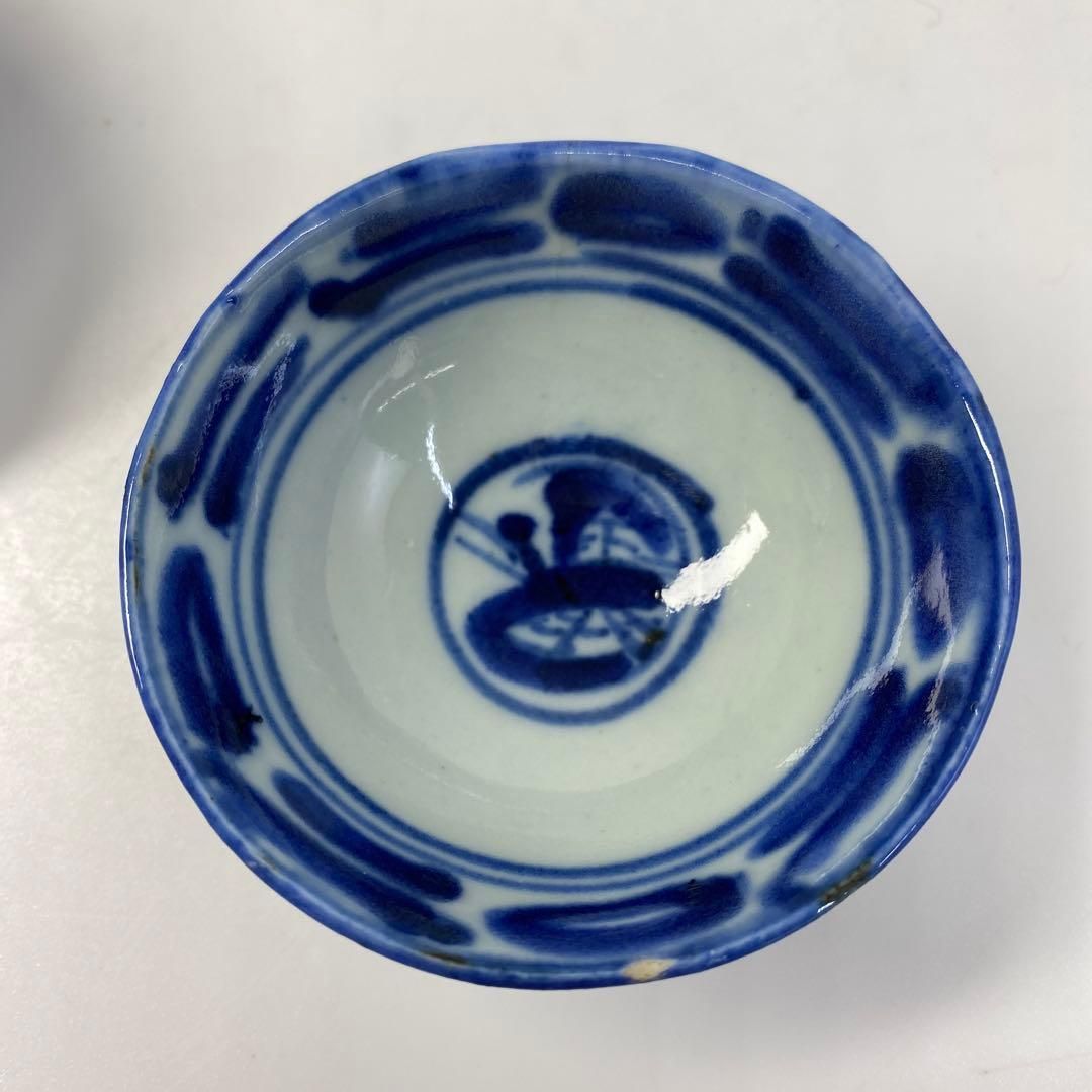 中国清時代 最高 青花盃2客 タコヒ 東さ6-0812①