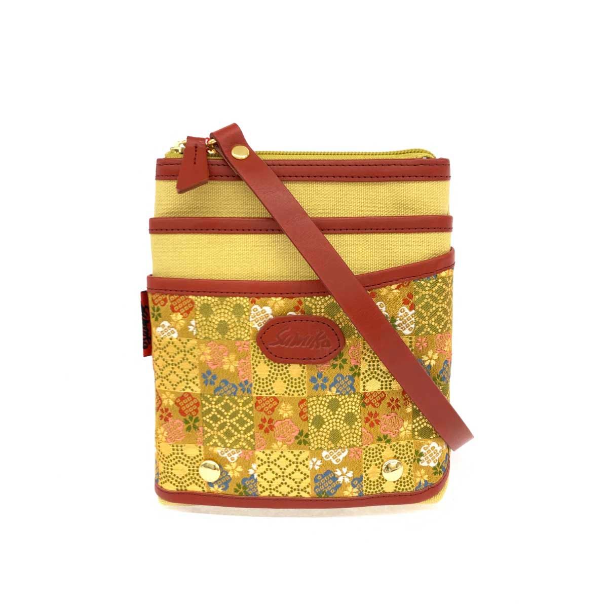 新品同様 SUMIKO スミコ ショルダーバッグ マスタード×ゴールドカラー 