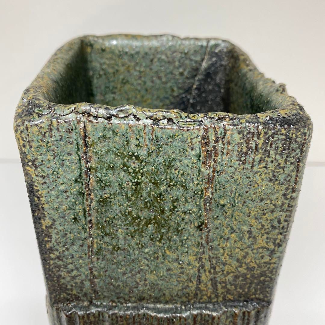 加藤釥　蒼釉花入　共箱　高さ28cm 東H5-0730①タトチ 加藤釥 蒼釉花入 共箱 高さ28cm 東H5-0730①タトチ - メルカリ