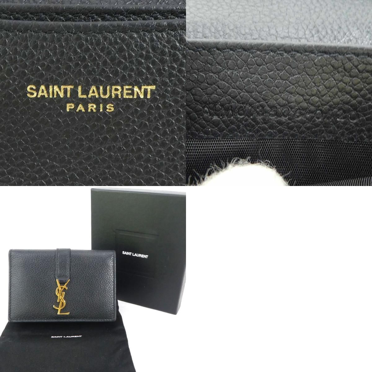 サンローラン SAINT LAURENT カードケース レザー ブラック 55171g-