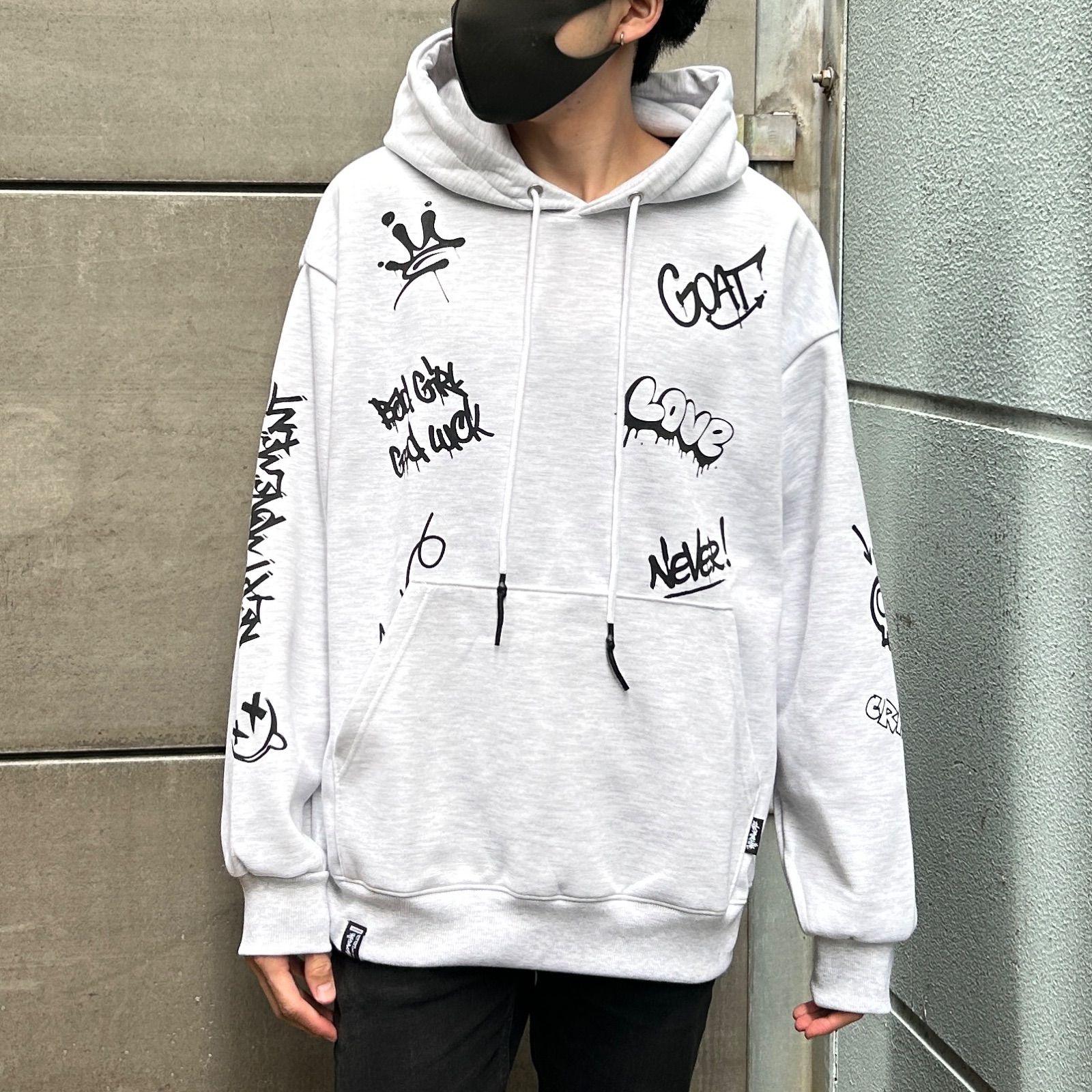 2nd ARCHIVE 総柄 MESSAGE プリント プルパーカー】セカンド