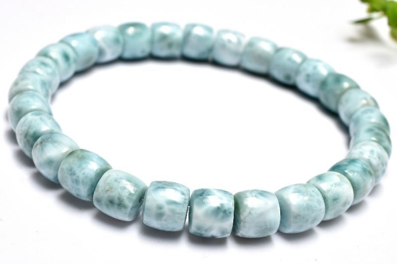 全国翌日お届け！ １点物 三大ヒーリング ラリマー 6-7x7mm チューブ ブレスレット パワーストーン 天然石 _MA9486 【限定タイムセール】