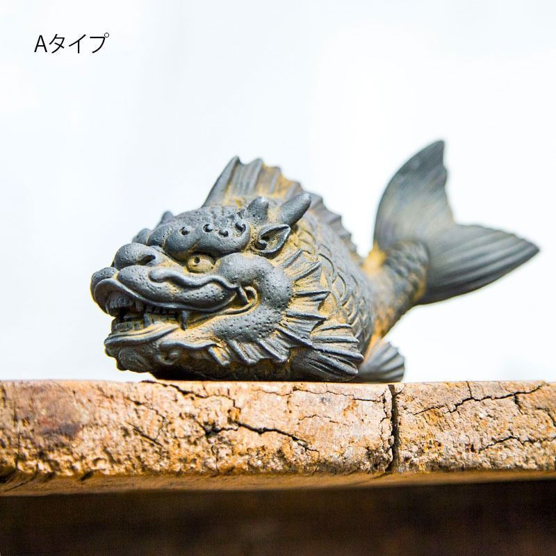 魚化龍 鯉躍龍門 竜魚手把 置物 オブジェ 装飾品 工芸品 美術品