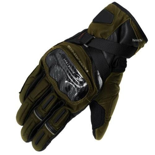 5営業日で発送 コミネ KOMINE バイク用 GK-844 プロテクトウインドプルーフレザーグローブHG Olive S