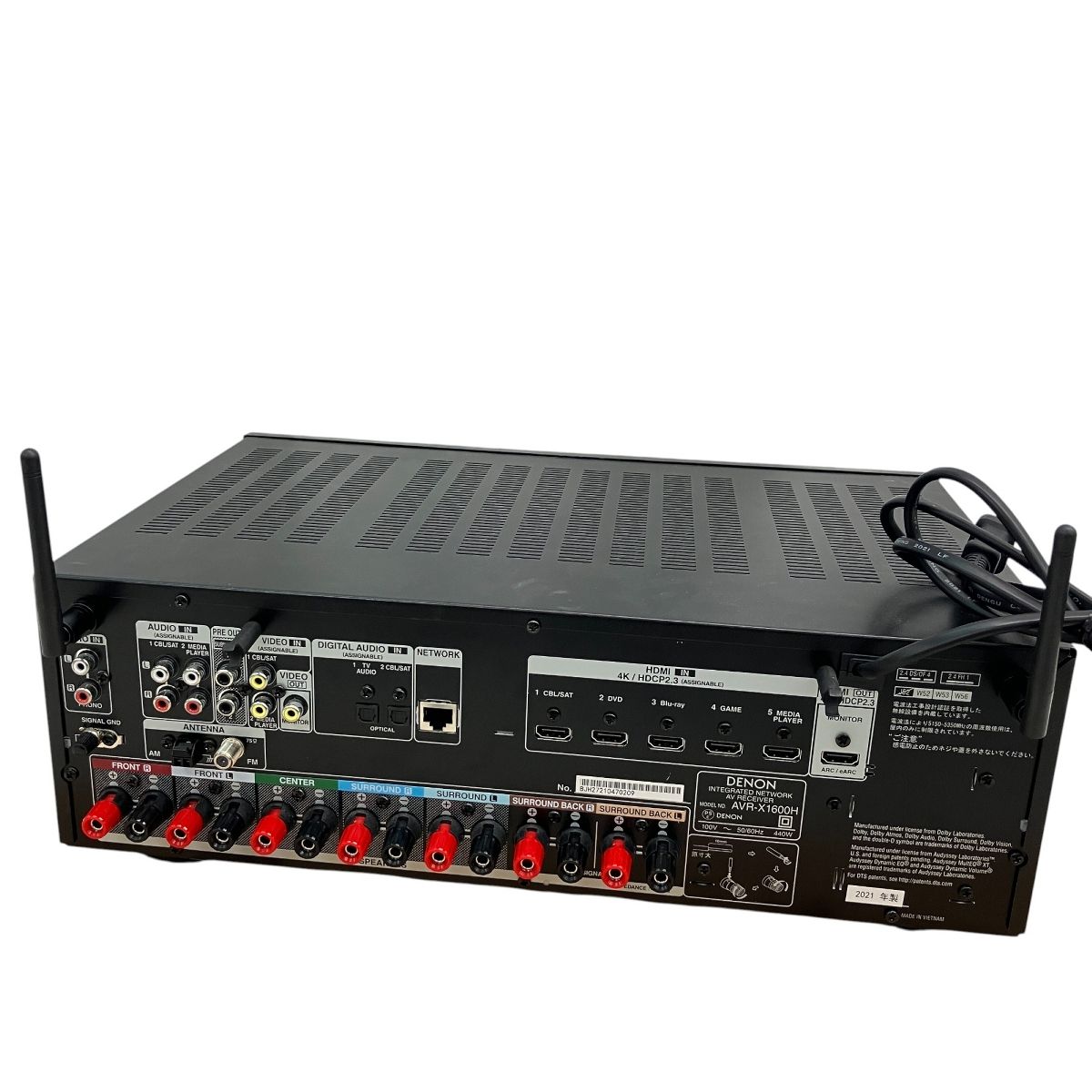 DENON AVR-X1600H AVアンプ サラウンドレシーバー 2021年モデル