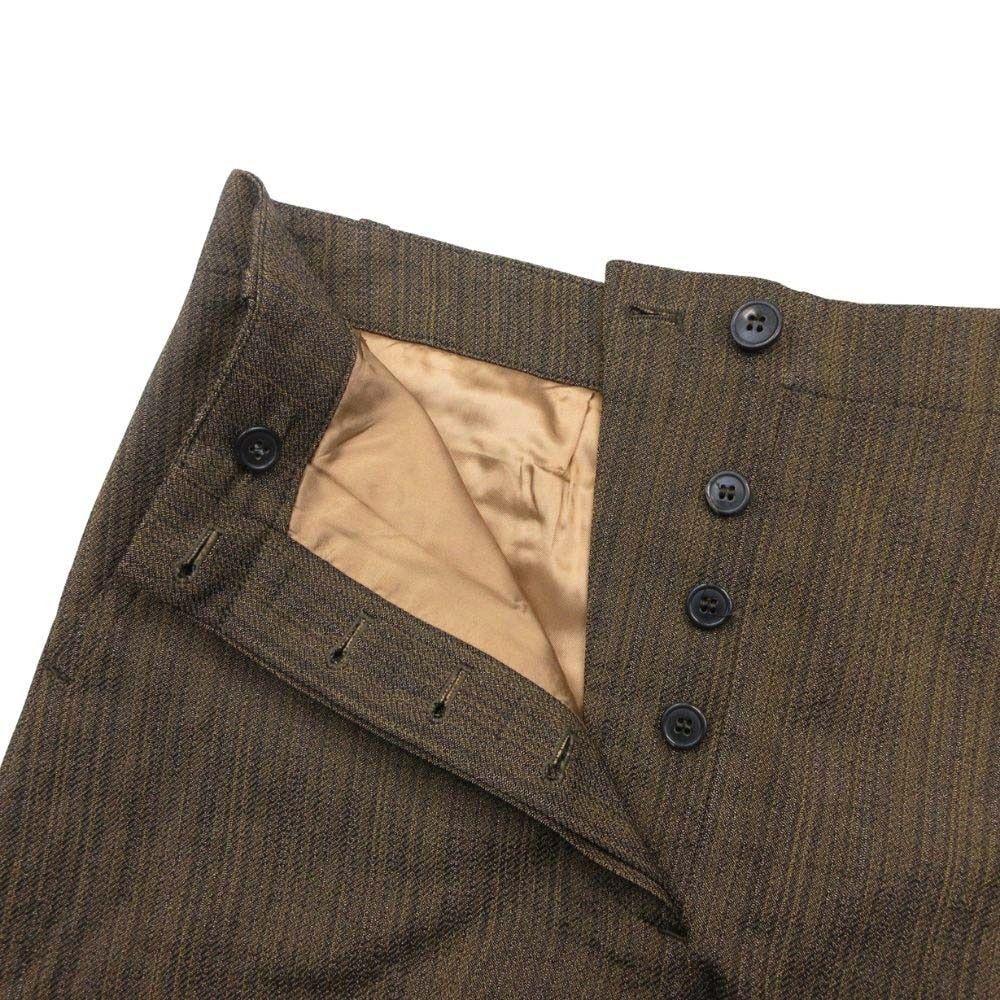 24ss DRIES VAN NOTEN ドリスヴァンノッテン コットンツイル ひざ丈 ミディアム プリーツスカート 36 ブラウン系 レディース 古着 SIROKUMA-CORPORATION_COM