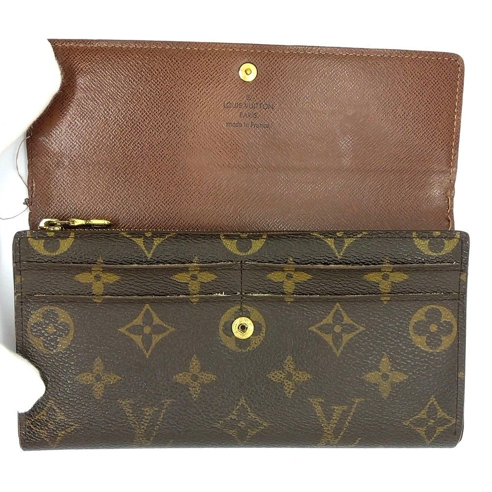 ルイヴィトン LOUIS VUITTON ポルトフォイユ サラ 長財布 モノグラム キャンバス M61734 ブラウン ゴールド金具 MI0095【中古】