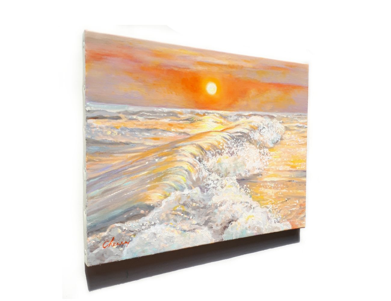 一点物】『 オレンジ色の郷愁 』油絵 F6号 油彩 油画 お買い得品