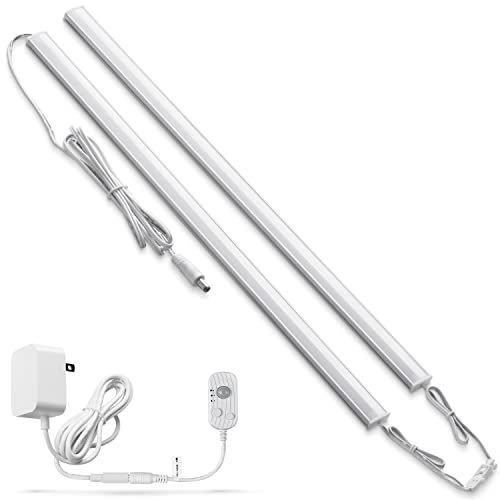 昼光色/6000K_2本連結 センサーライト コンセント 室内 人感【分離型 消灯時間設定】LED バーライト 連結可能 40cm 無段階調光 薄型 マグネット付き 工事不要 トイレ/玄関/クローゼット/キッチン/階段(昼光色/6000K)