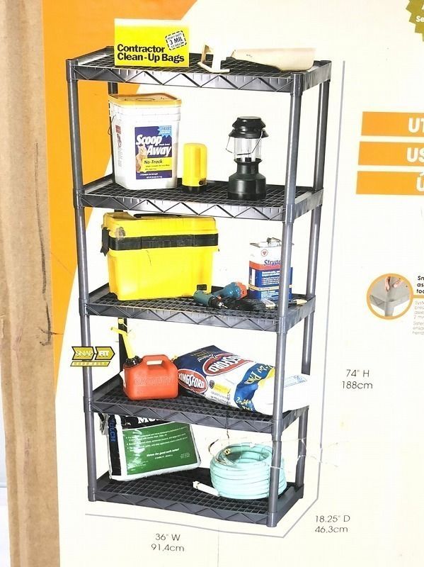 米軍放 多目的シェルフ 整理棚 PLANO 9365 オープンラック 5段 プラスチック 収納棚 180 bb10g