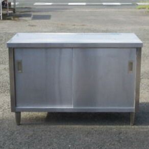 シンコー 業務用 ステンレス 調理台 W120 D60 H80cm 1200 引違い 扉付 作業台 片面
