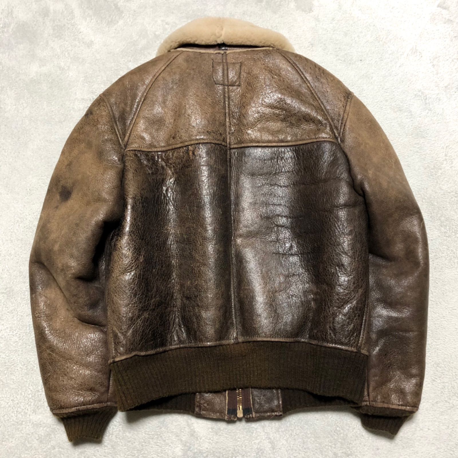 AVIREX USA製 B-6 フライトジャケット チンストラップ ムートン ボア